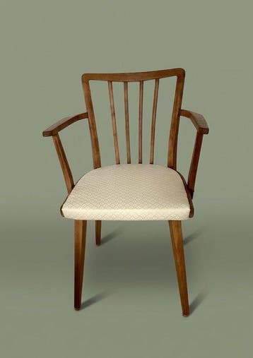 Thonet - Fauteuil - Damast, Beuken - Voormalig
