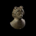 Galloromaans Brons Bust, of Diana, Antiek en Kunst