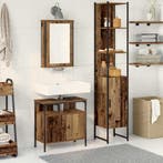 vidaXL Badkamermeubel Set met plank 3 pcs Oud hout Bewerkt, Verzenden