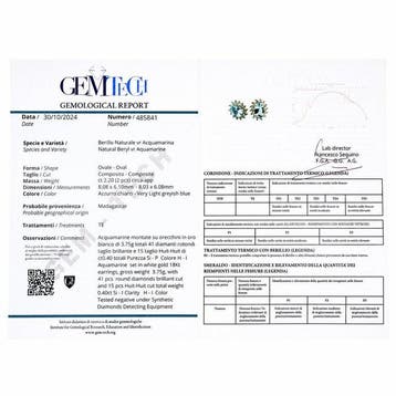 Oorbellen - 18 karaat Witgoud - 2.60ct. tw. Aquamarijn -, Nieuw