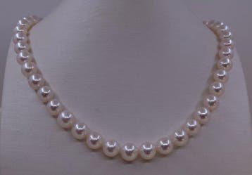 Halsketting 9×9,5 mm Akoya parels