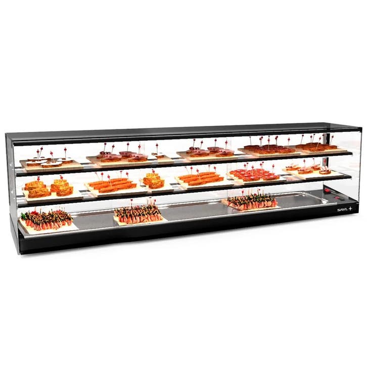 Tapasvitrine | LOGIC | Zwart | +2°C/+6°C | Statisch | 3, Zakelijke goederen, Horeca | Keukenapparatuur, Nieuw in verpakking, Verzenden