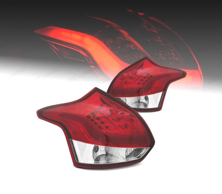 Feux Arrière Pour Ford Focus Mk3 11-14 Light Bar Rouge Chrom, Auto-onderdelen, Verlichting, Verzenden