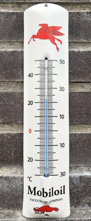Emaille thermometer Mobiloil, Verzamelen, Verzenden, Nieuw