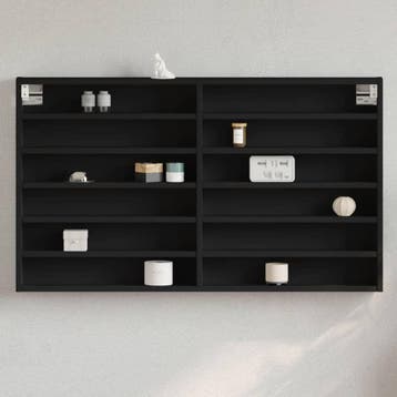 vidaXL Vitrinekast 100x8,5x58 cm bewerkt hout zwart, Verzenden, Nieuw