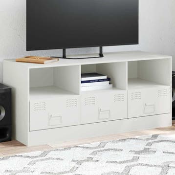 vidaXL Tv-meubel 99x39x44 cm staal wit, Verzenden