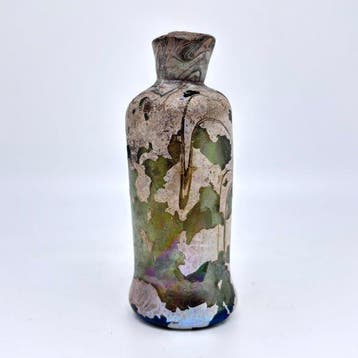 Post-middeleeuws Glas Medicijnfles - 17th century iridescent