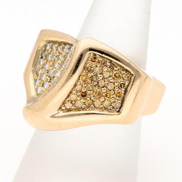 Bague - 18 carats Or jaune Diamant (Naturelle)
