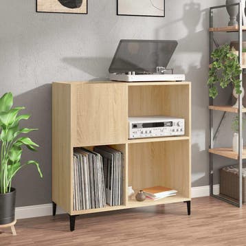 vidaXL Platenkast 84,5x38x89 cm bewerkt hout sonoma, Verzenden