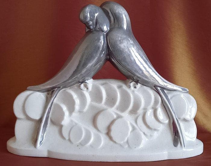 Péché Sylvain - Sculpture, Verliefde duiven - 27 cm -, Antiek en Kunst, Kunst | Designobjecten