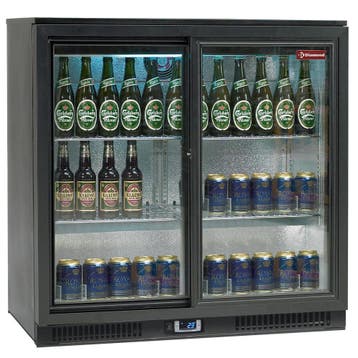 Flessenkoeler geventileerd "Back Bar", 2 schuifdeuren, Verzenden