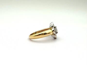 Ring - 18 karaat Witgoud, Geel goud - 1.20ct. tw. Diamant