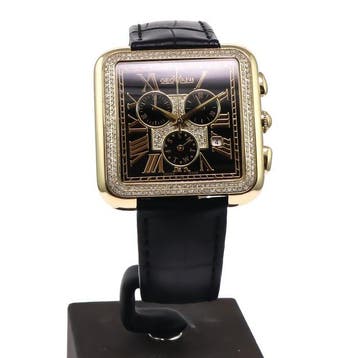 GEOVANI - Diamond Swiss Watch - GOC502-GL-D-3 - Black Strap, Bijoux, Sacs & Beauté