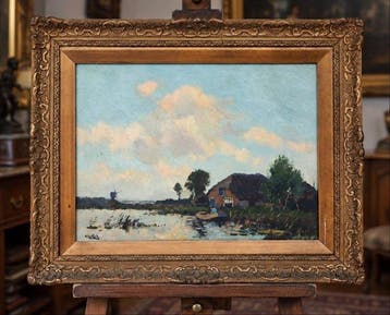 Henri Endlich (1886–1948) - Paysage hollandais au moulin