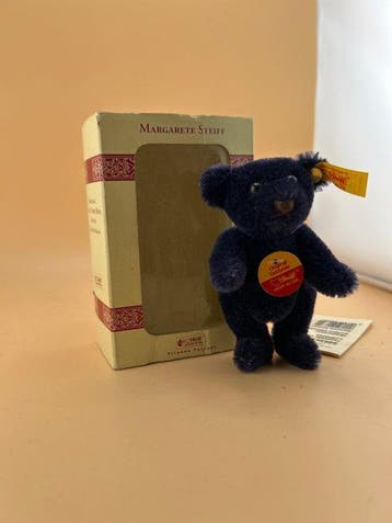 Steiff - Figuur - Steiff Teddybär blau - Textiel, Antiek en Kunst