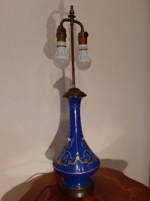 Tafellamp - Porselein, kobaltblauw - Antieke kobaltblauwe, Antiek en Kunst, Antiek | Glaswerk en Kristal