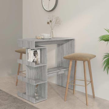 vidaXL Bartafel met opbergrek 100x50x101,5 cm grijs sonoma, Huis en Inrichting, Verzenden, Nieuw