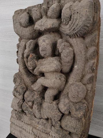 Oud paneel van een ceremoniële koets - Hout - India - 19e