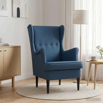 vidaXL Fauteuil Blauw Stof, Huis en Inrichting, Fauteuils, Verzenden, Nieuw