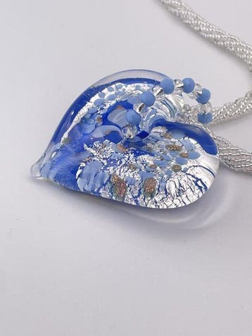 Murano-glas, Zilver - Ketting met hanger - Murano-glas