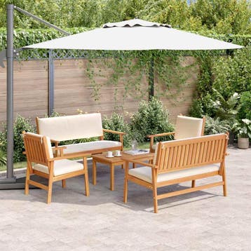 vidaXL Tuinbank Set 5 st 4-Aantal zitplaatsen Bruin, Verzenden, Nieuw