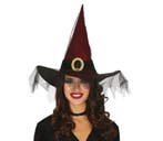 Halloween Heksenhoed Sluier Rood, Hobby en Vrije tijd, Verzenden, Nieuw
