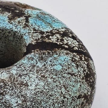 Chinois ancien turquoise Talisman important en perle de