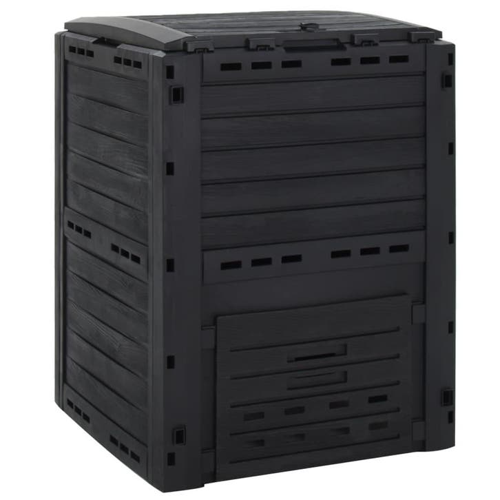 vidaXL Compostbak 280 L polypropeen zwart, Tuin en Terras, Overige Tuin en Terras, Nieuw, Verzenden