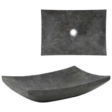 vidaXL Gootsteen 50x35x12 cm marmer zwart, Verzenden, Nieuw