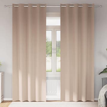 vidaXL Blackout Gordijnen met Ringen 2 st Taupe 260 x 140 cm, Verzenden, Nieuw