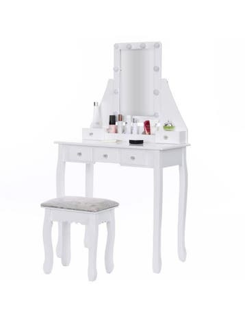 Houten Kaptafel LED | -47% Retour Deal | Sla nu toe, Huis en Inrichting, Tafels | Kaptafels, Verzenden, 100 tot 150 cm, 50 tot 100 cm