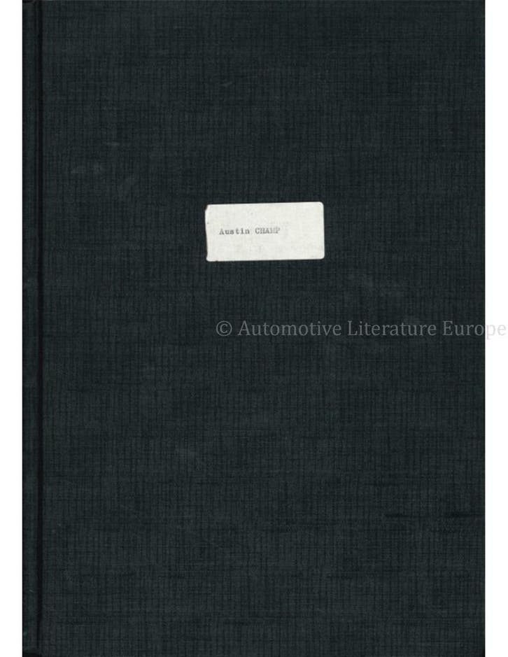 AUSTIN CHAMP (THE CHAMP ENIGMA), Boeken, Auto's | Boeken, Ophalen of Verzenden