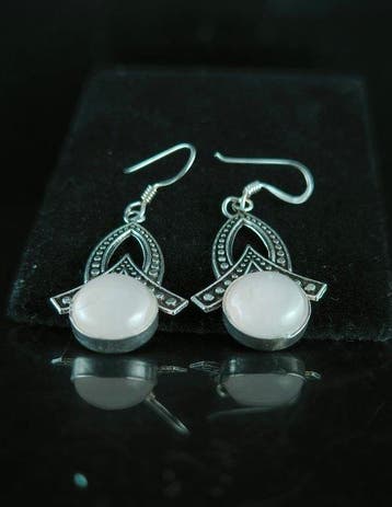 Quartz - Zilver - Oorbellen - Rosa van Sterlingzilver