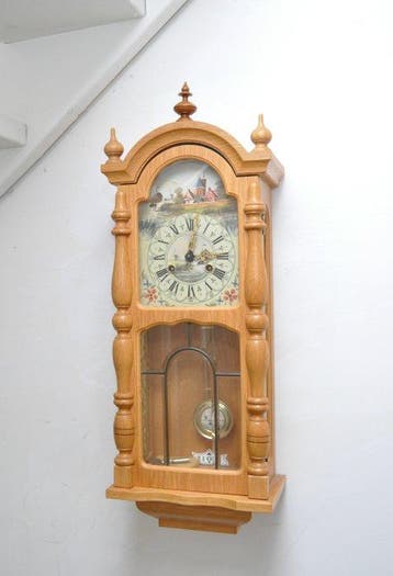 Regulateur wandklok - Antiek - Eik - 1960-1970