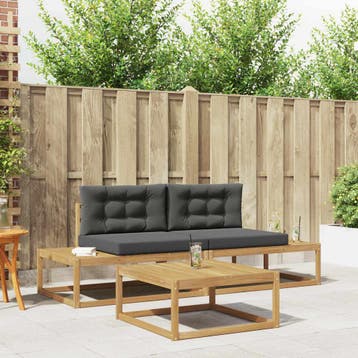 vidaXL Buiten bank set Polyester Wit, Verzenden, Nieuw
