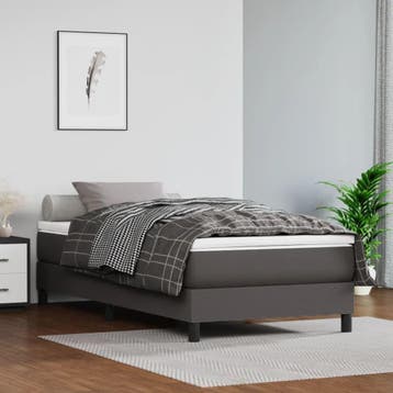 vidaXL Boxspring bed kunstleer grijs 80x200 cm, Verzenden, Nieuw
