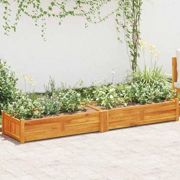 vidaXL Plantenbak verhoogd 200x50x25 cm acaciahout, Verzenden, Nieuw