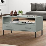 vidaXL Salontafel met metalen poten OSLO 85x50x45 cm hout, Verzenden