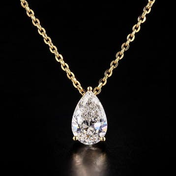 Hanger - 18 karaat Geel goud - 3.02ct. tw. Diamant