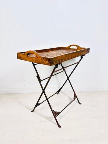 Table dappoint - Bois, Métal - Table bistrot pliable à