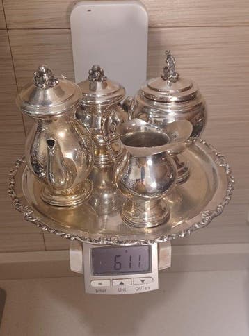 Koffie- en theeservies (5) - .800 zilver