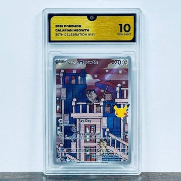 Pokémon Graded card - Galarian Meowth 141 - 30th Anniversary