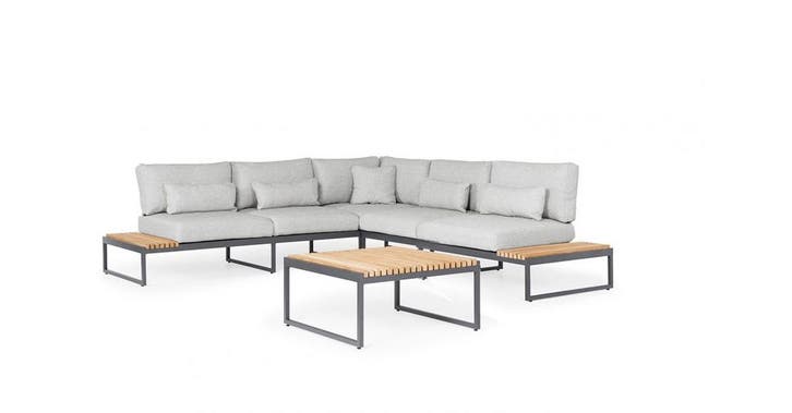 Suns Benito hoekbank licht antraciet |, Tuin en Terras, Tuinsets en Loungesets