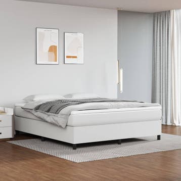 vidaXL Boxspring bed kunstleer wit 180x200 cm, Verzenden, Nieuw