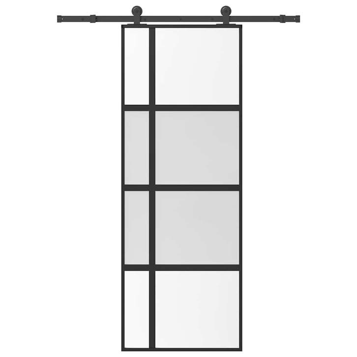 vidaXL Schuifdeur met beslag 76x205 cm gehard glas en, Doe-het-zelf en Bouw, Deuren en Vliegenramen, Nieuw, Verzenden