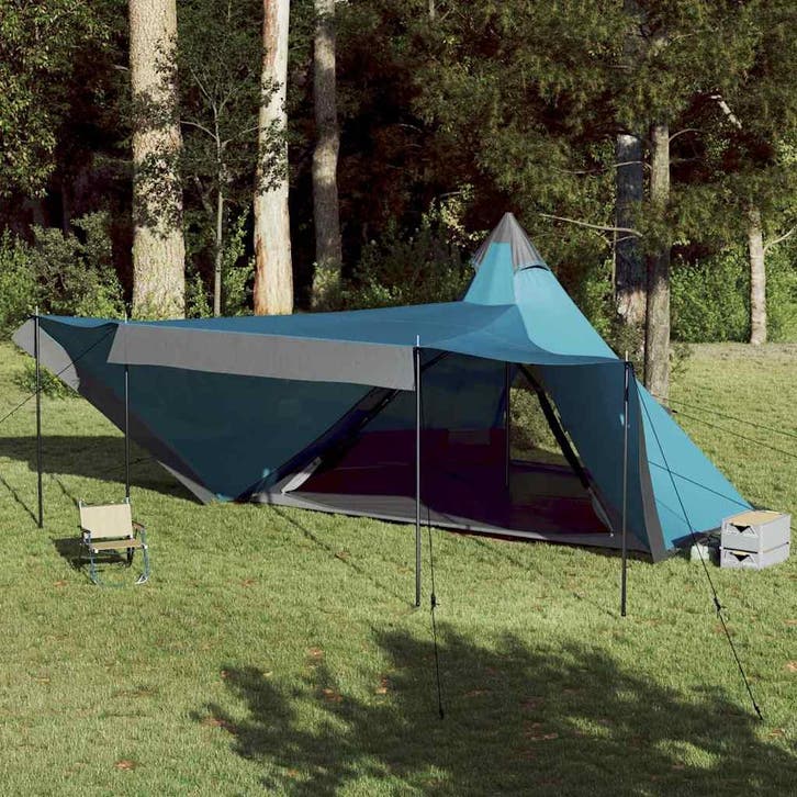 vidaXL Tipitent 8-persoons waterdicht blauw, Caravans en Kamperen, Tenten, Nieuw, Verzenden