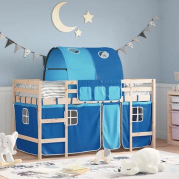 vidaXL Kinderhoogslaper met tunnel 80x200 cm massief, Huis en Inrichting, Verzenden, Nieuw