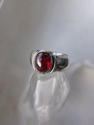 Zilver, turmalijn - Ring - Art Deco-stijl