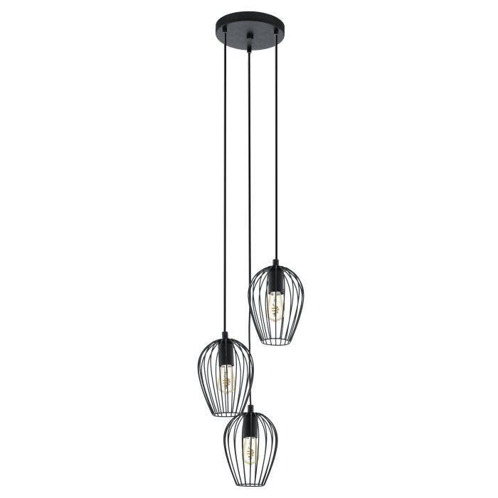 EGLO Newtown Hanglamp - 3 Lichts - Zwart, Maison & Meubles, Lampes | Autre, Envoi