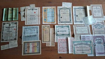 Document - 17 Russian Shares and Bonds (Romanov era of, Antiquités & Art